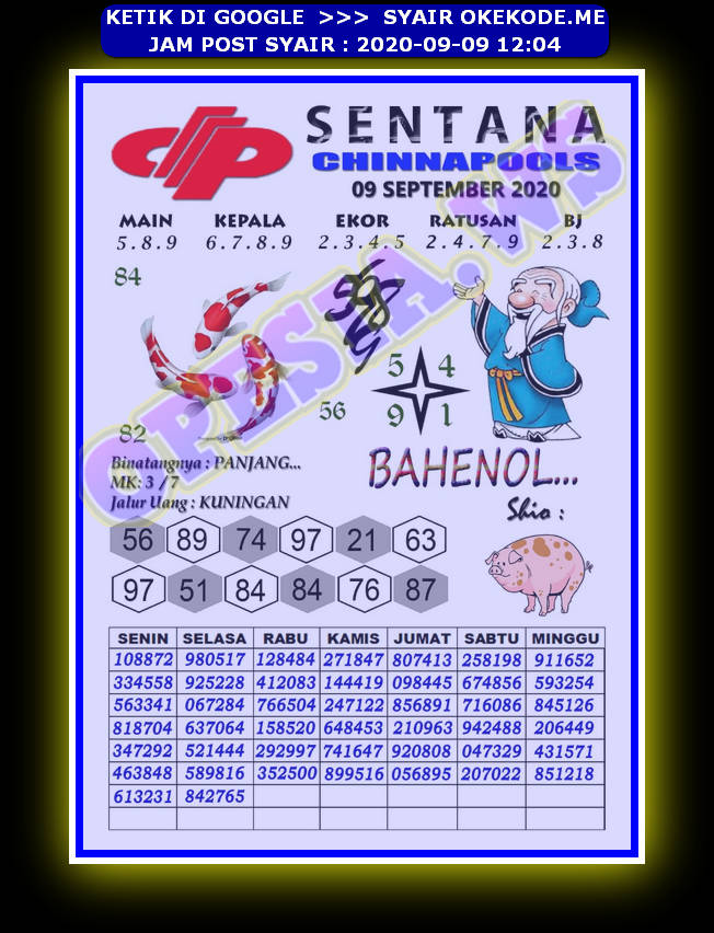 Syair sdy 9 September 2020 KODE SYAIR SGP SYAIR HK SYAIR