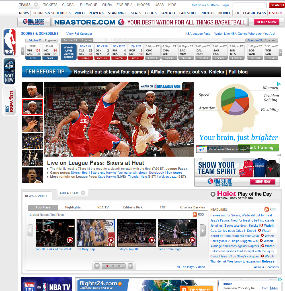 pagina online de la nba