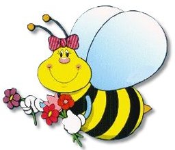 Abeja Dibujo de una abeja con flores en la mano para niños