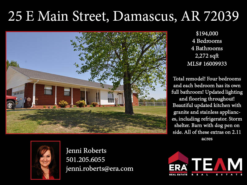 ERA TEAM Real Estate's Central AR Real Estate Blog 25 E Main Street, Damascus, AR 72039