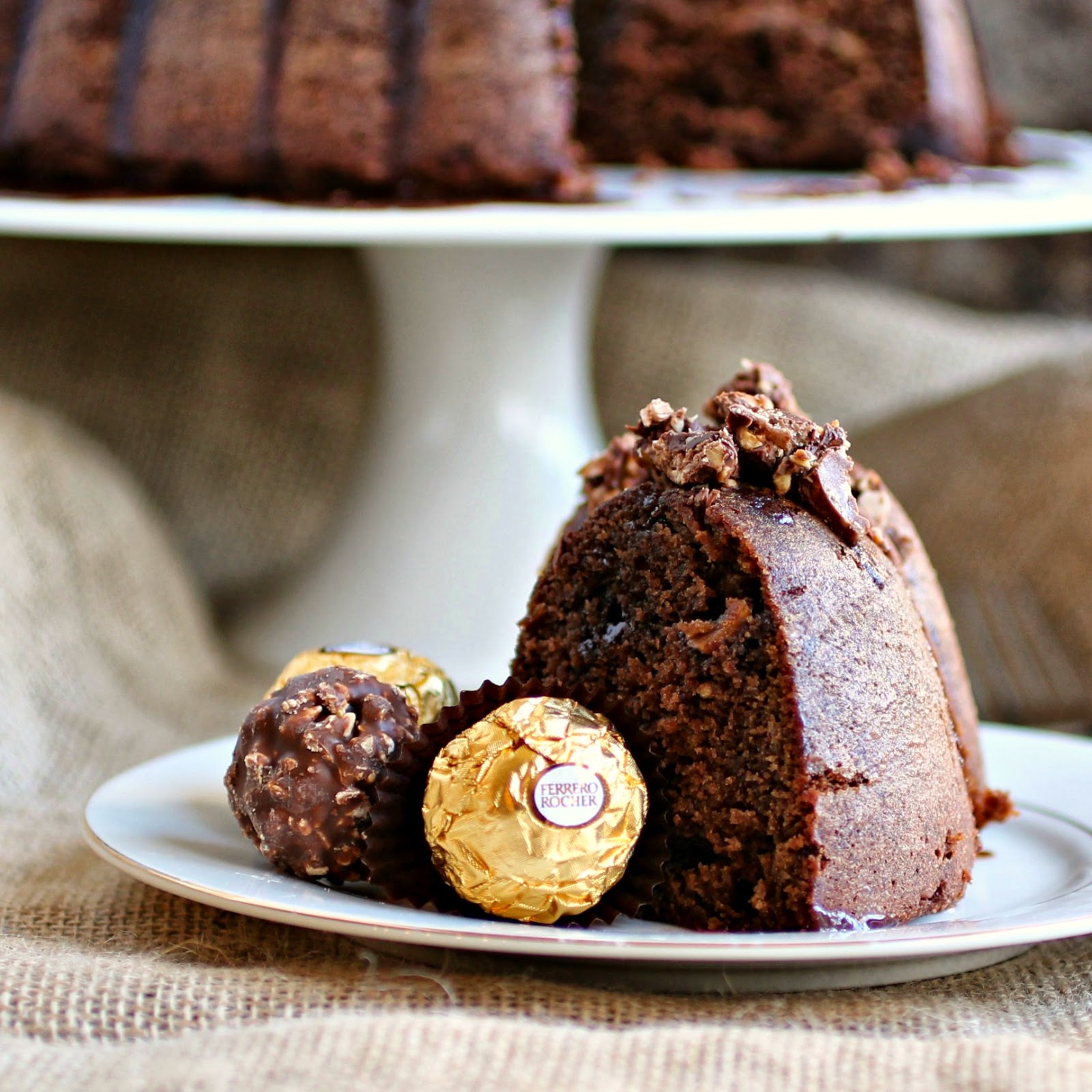 Hungry Couple Chocolate Hazelnut Candy Bundt with Nutella Glaze