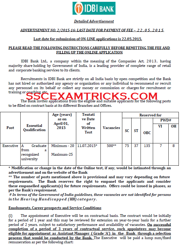 idbi bank executive recruitment 2015 syllabus idbi bank executive recruitment 2015 syllabus