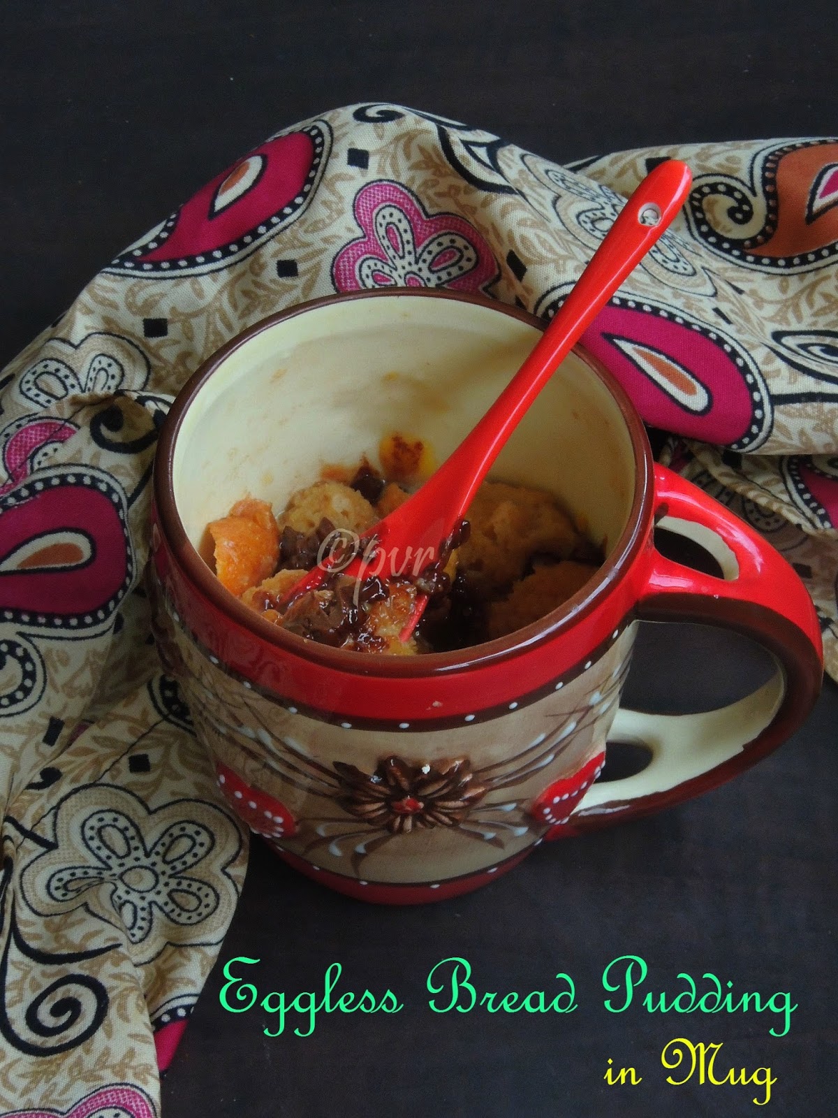 Priya's Versatile Recipes Eggless Bread Pudding In Mug