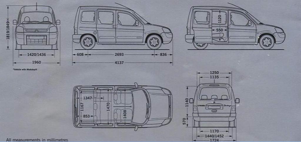 Cargo Vans Blog - Skåpbilsbloggen: Citroen Berlingo Multispace / Family 1,6 Dimensions 2002-2008