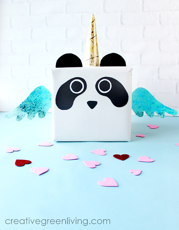 DIY Panda Unicorn Valentine Box With FREE Printable Pattern Fairyea DIY Panda Unicorn Valentine Box With FREE Printable Pattern Fairyea