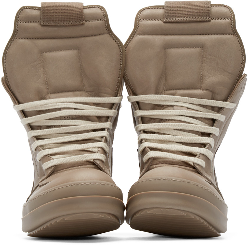 Colors For All Year Long: Rick Owens Beige Geobasket High-Top Sneakers ...