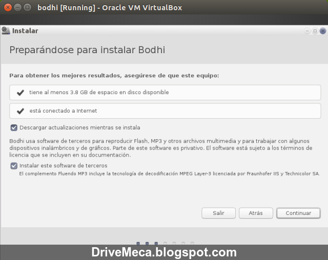 DriveMeca instalando Bodhi Linux paso a paso