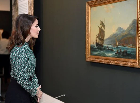 Princess Marie of Denmark attends the opening of the art exhibition 'Pissarro' at Ordrupgaard Art Museum in Charlottenlund. Princess Marie wore Étoile Isabel Marant blouse