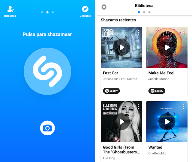 identificación de música shazam