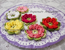 Flor Bella 3 D - Crochê