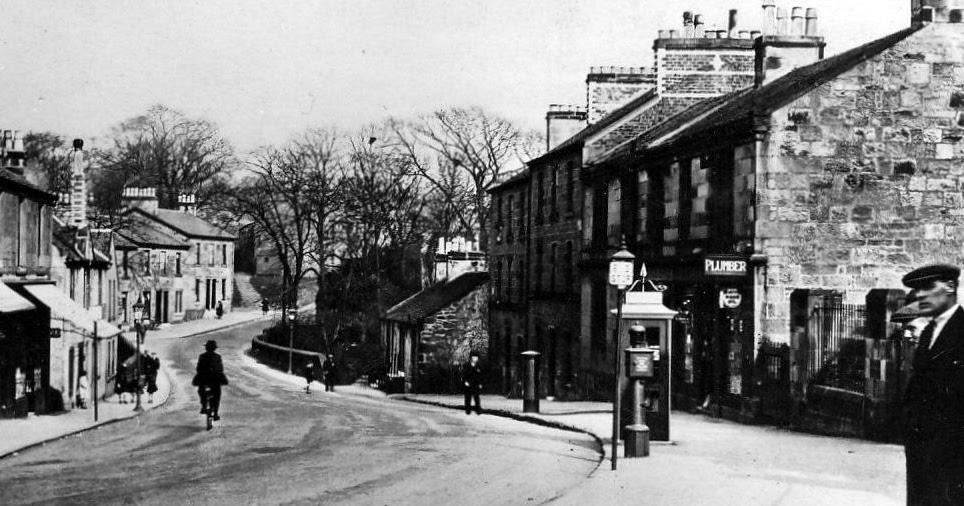 Tour Scotland Old Photograph Main Street Busby Scotland