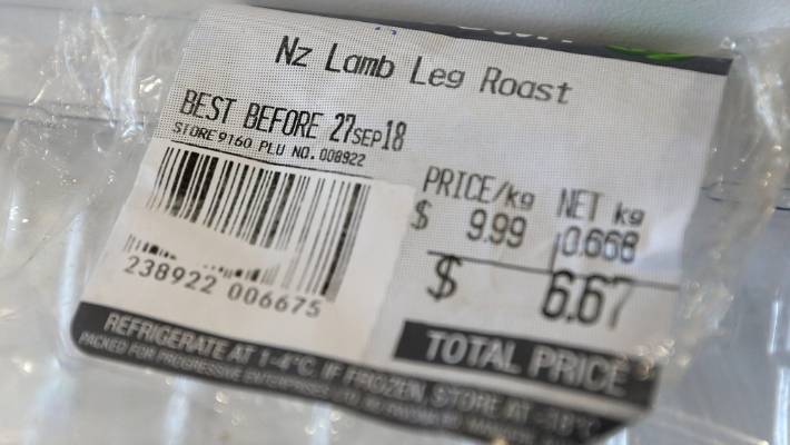The beef was labelled as lamb leg roast.