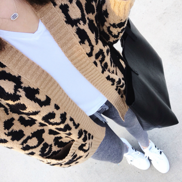 leopard print cardigan, fall fashion, style on a budget, north carolina blogger, look for less, what to buy for fall