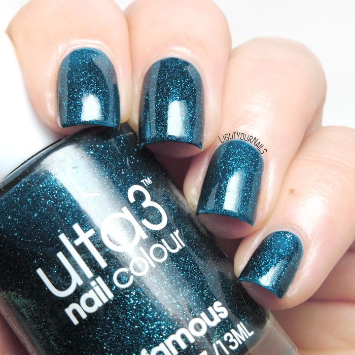 Smalto ottanio shimmer Ulta3 Infamous teal shimmer nail polish #nails #unghie #ulta3 #lightyournails