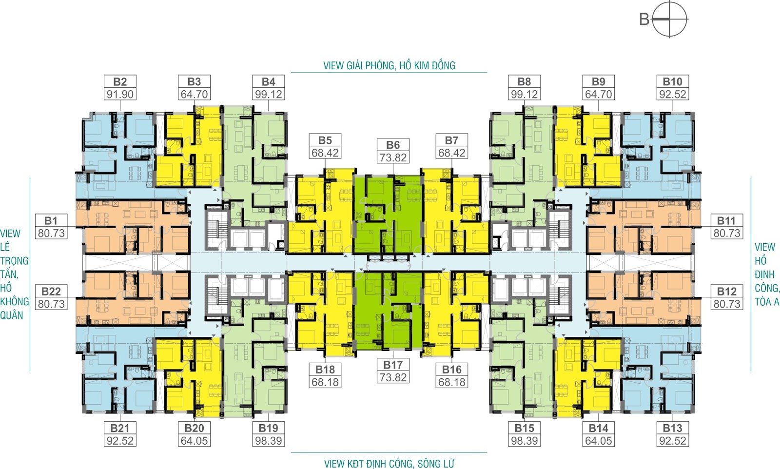 Mặt bằng chung cư Sky Central Định Công Mặt bằng chung cư Sky Central Định Công