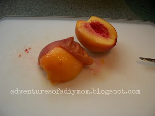 peeling peach skins