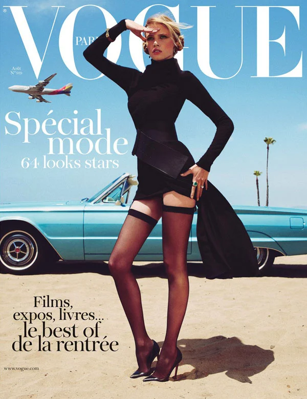Lara Stone features on the cover of Vogue Paris, August 2011