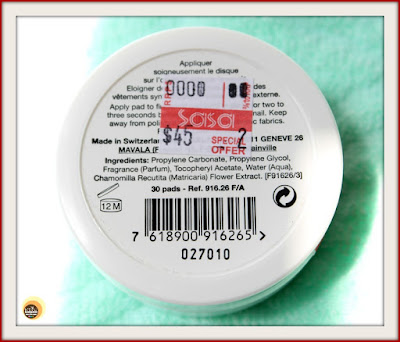 Ingredients of MAVALA ACETONE-FREE NAIL POLISH REMOVER PADS REVIEW