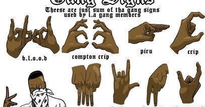 Resultado de imagen para señas de pandillas