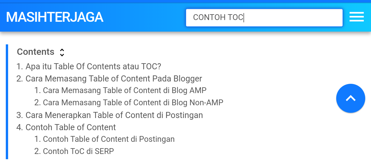 Cara Membuat Table of Content di Blogger Cara Membuat Table of Content di Blogger