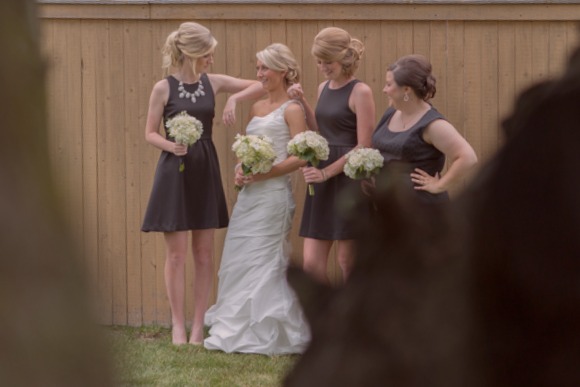 The beautiful bride and her bridesmaids