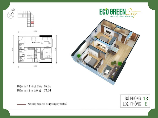 Thiết kế căn hộ 13 tòa CT2 Eco green city Thiết kế căn hộ 13 tòa CT2 Eco green city