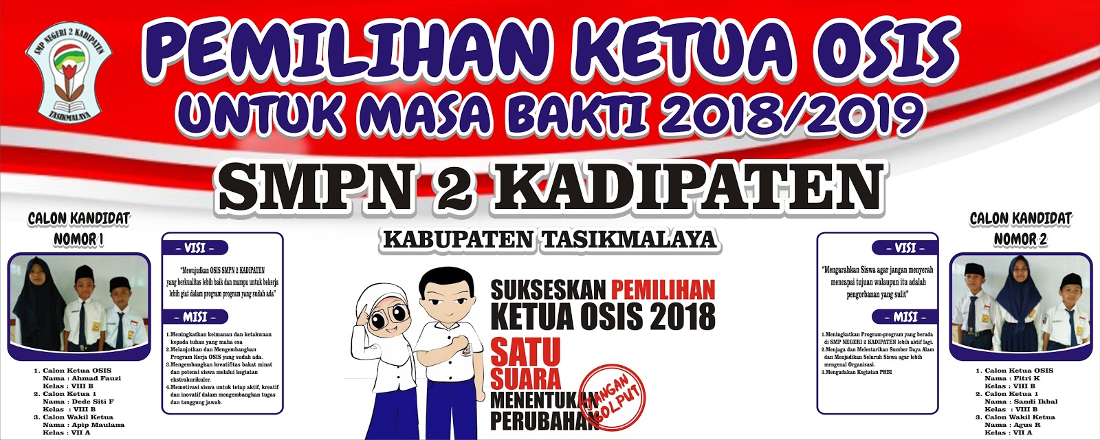 Download Spanduk Pemilihan Ketua OSIS Terbaru Format CDR