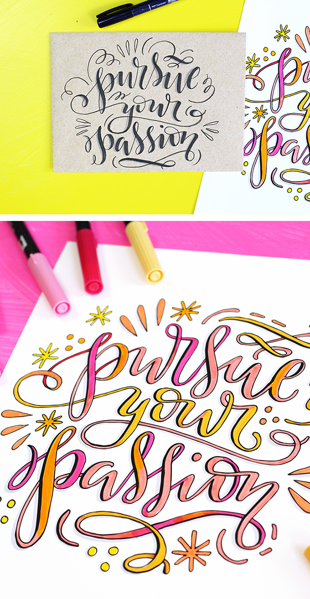 lettering with megan: 1 phrase 10 ways
