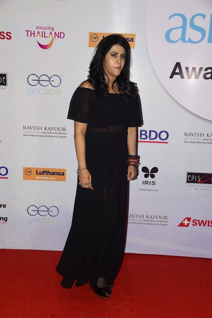Ekta Kapoor In Black Dress At Geo Asia Spa Awards 2017