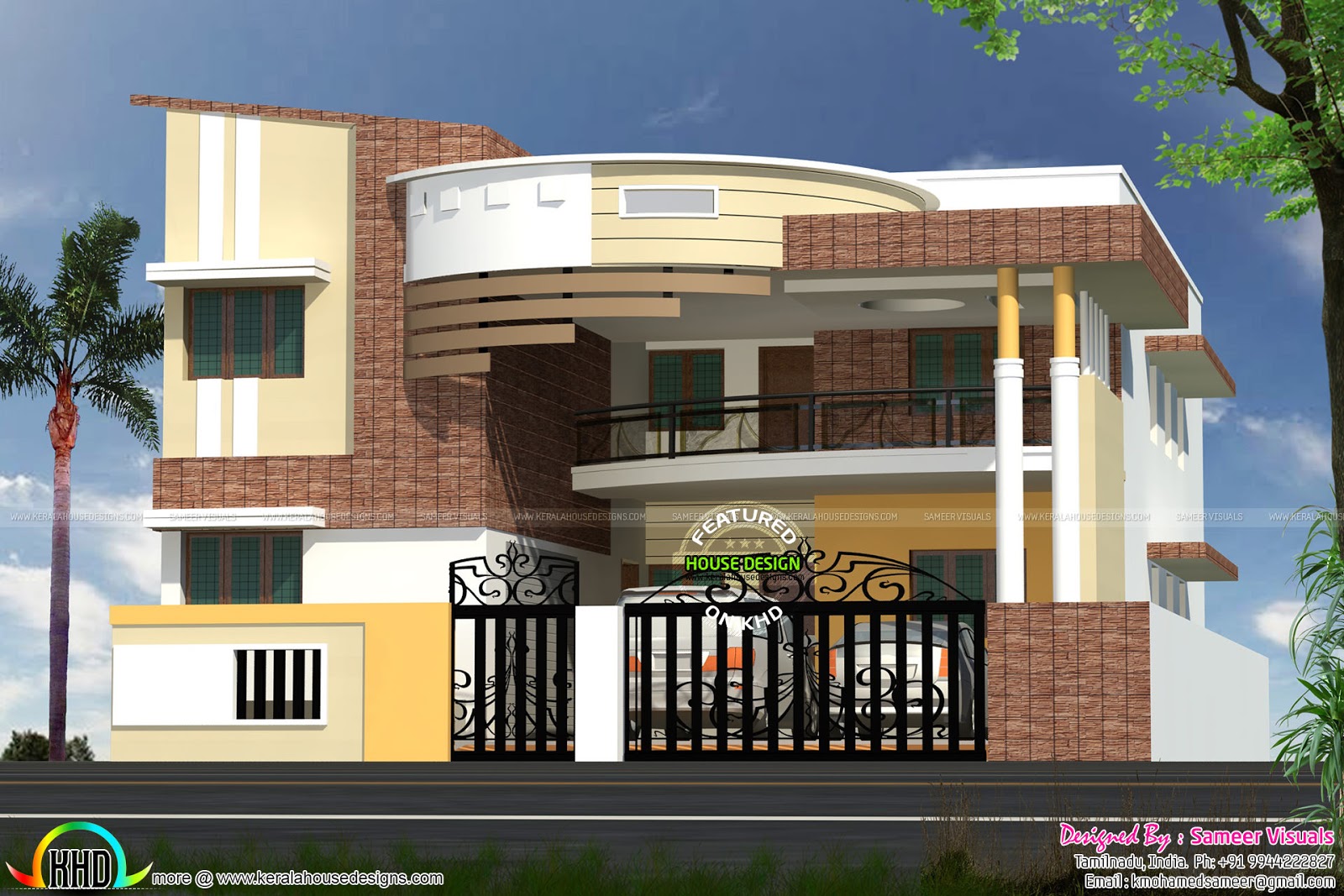 Modern contemporary South Indian home  design  Kerala home  