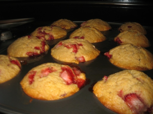 Food Lust People Love: With the addition of extra strawberry sauce and whipped cream, these become Strawberry Shortcake Muffins Kicked into Dessert! So easy for Sunday dinner or any day of the week, really.