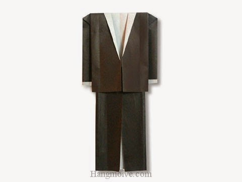 Cách gấp, xếp bộ quần áo comple bằng giấy origami - Video hướng dẫn xếp hình quần áo - How to fold a tuxedo