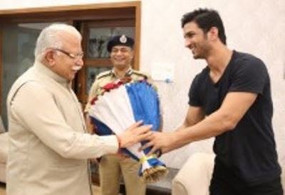 @InstaMag - Sushant Singh Rajput, who has been lauded for his role as cricketer Mahendra Singh Dhoni in a biopic, met Haryana Chief Minister Manohar Lal Khattar here. sushant-singh-rajput-meets-haryana-cm