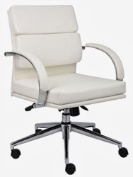 Boss B9406 White Leather Office Chair 
