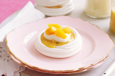 Passionfruit and mango pavlova nests desserts recipes Passionfruit and mango pavlova nests desserts recipes