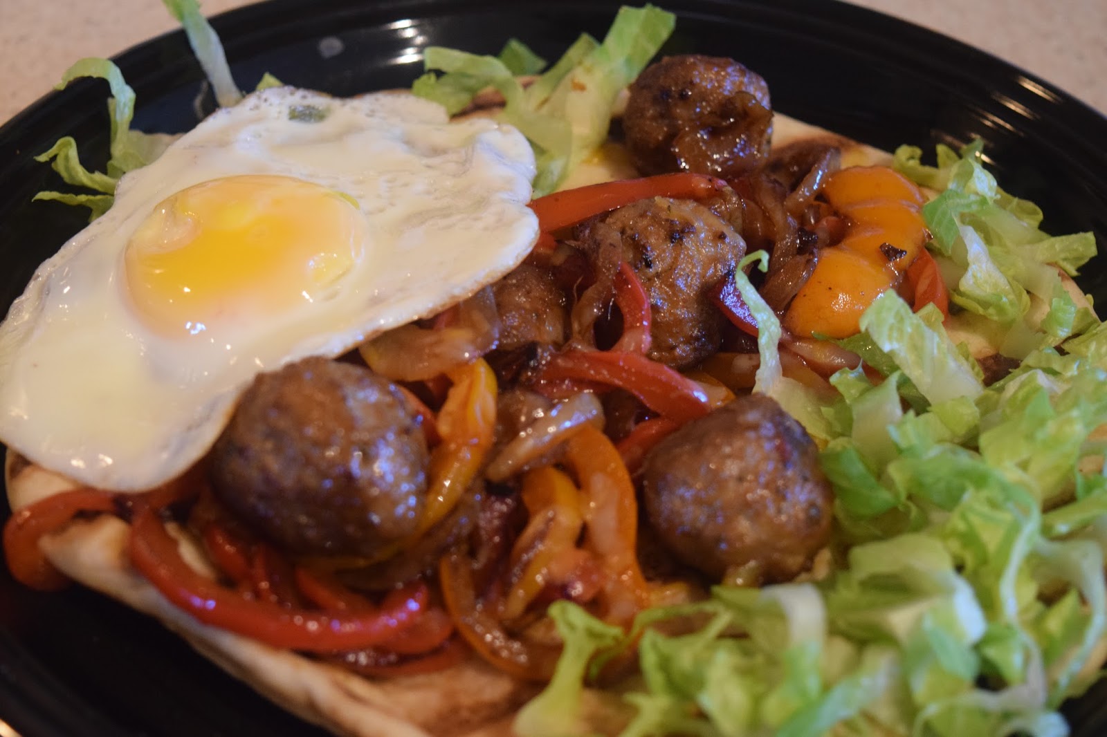 Food Vishesham Grilled Panini with meatballs, teriyaki Sauce , bell