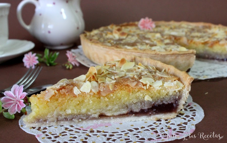 Tarta bakewel de almendra y mermelada. Julia y sus recetas
