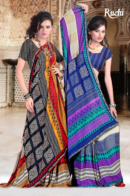 Ruchi Designer Sarees | Colorful Party Wear Spring Saree Collection 2013