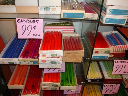 Unsold candles from an upscale gift shop - now $.99 at junk