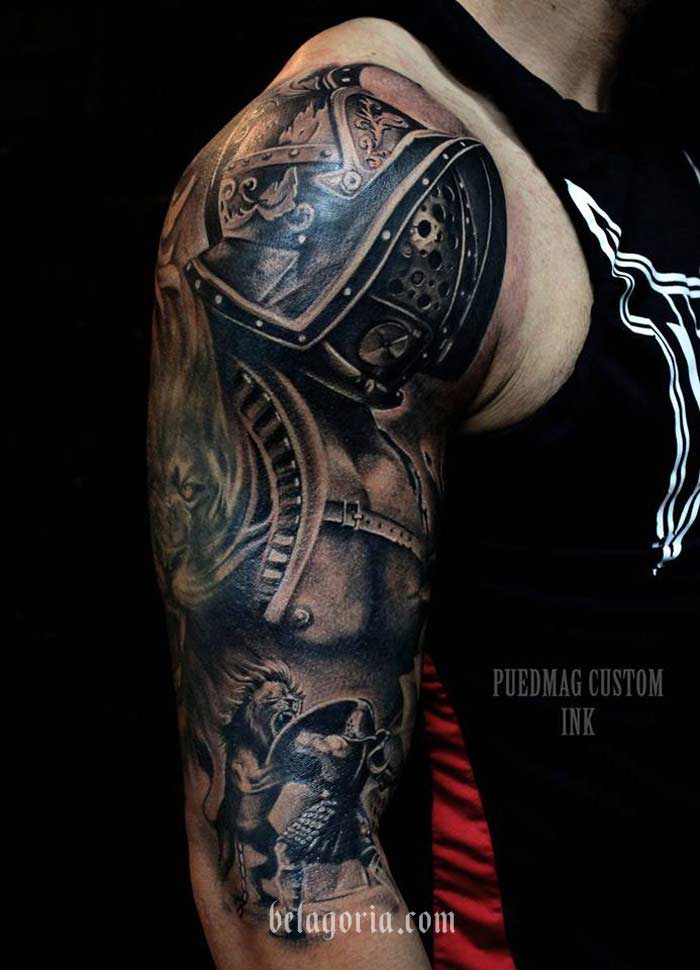 una foto de tatuaje artistico,Impresionante trabajo de Luis Fernando Puedmag Vinueza.