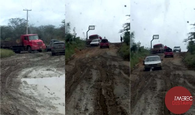Estrada que dá acesso à Vila do Pará está intransitável por causa da lama
