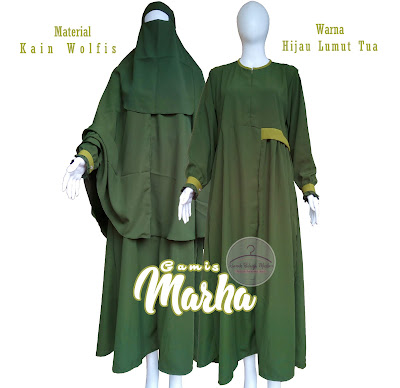 Gamis Syar'i Wolfis Marha Lumut Tua Gamis Syar'i Wolfis Marha Lumut Tua