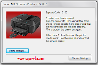  Kali ini saya akan memperlihatkan cara untuk mengatasi code error  Tips Cara mengatasi printer error 5100 Printer PIXMA MX397 