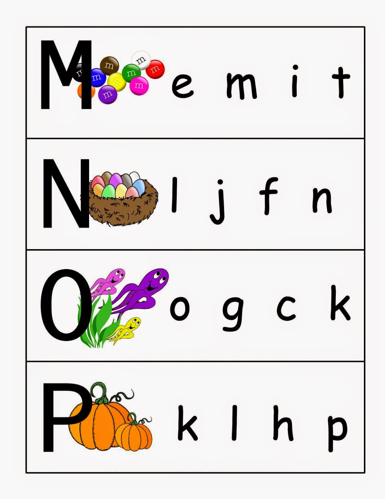 Kindergarten Worksheets: Match upper case and lower case letters 4