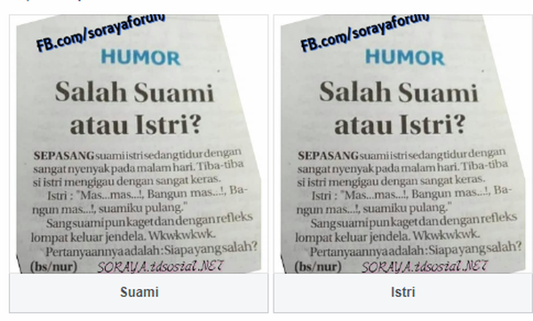 Jika Begini Kejadiannya, Salah Suami ataukah Istri? Humor