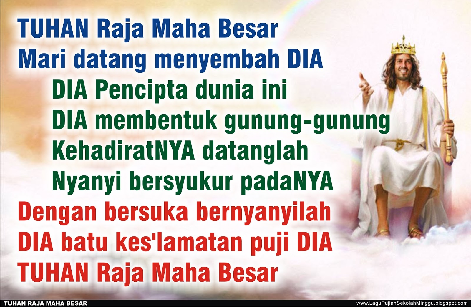 Lirik Lagu Pujian Rohani Kristen Sekolah Minggu Gereja Tuhan Yesus