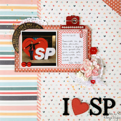 scrap scrapbook scrapbooking LO I love SP pinkpaislee solstice são paulo