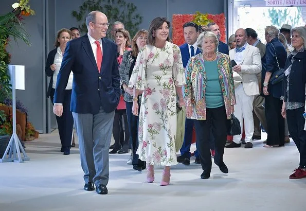 Princess Caroline wore a floral-print silk-chiffon midi dress by Giambattista Valli. Enrico Barla became the winner of Princess Grace Award