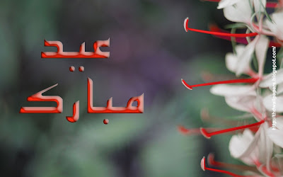 Eid Ul Zuha Adha Mubarak 2012 Card Flower HD Wallpapers Widescreen Urdu Text 005 .Jpg