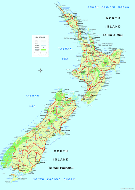 NEW ZEALAND - GEOGRAPHICAL MAPS OF NEW ZEALAND
